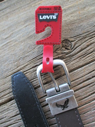 NEW Levi's Reversible Belt Youth M 26-28 NWT Brown Black Faux Leather - Picture 2 of 8