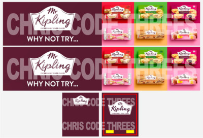 Code 3 selbstklebender Vinyl Anhänger Aufkleber - Mr Kipling - 1/50 1/76 1/148 1/87 1/64