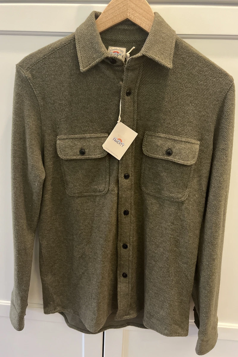 Faherty Legend Sweater Shirt | XS | Olive Melange Twill | MKF2041 | NWT $178