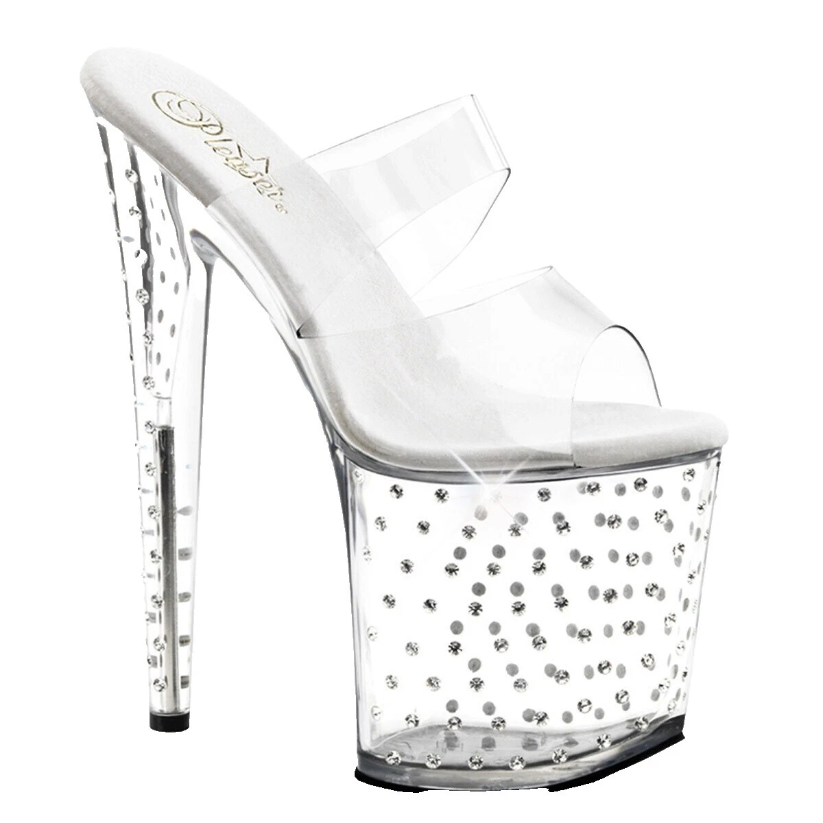 Tacones superiores informales para mujer Pleaser de cuero patentado