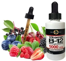 Vitamin B12 Sublingual Liquid Drops 5000mcg Natural Energy Booster (2 oz)