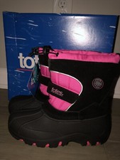 NEW Totes Kids Jaclyn Girls Youth Sz 5 Winter Boots Waterproof Shell Black pink