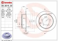 2X Brembo 08.8316.20 Bremsscheibe Hinten FüR Mitsubishi