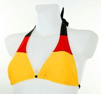 "Bikini Oberteil \"Deutschland\" 36 - 38 Fanartikel Wm 2024 Schwarz Rot Gelb Fahne"