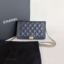 Chanel Boy WOC Caviar Leather Crossbody Wallet On Chain Auth