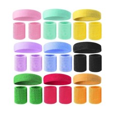 3PCS/SET SWEAT BAND HEADBAND and WRISTBAND SET  TENNIS COURT SPORTS RUNNING