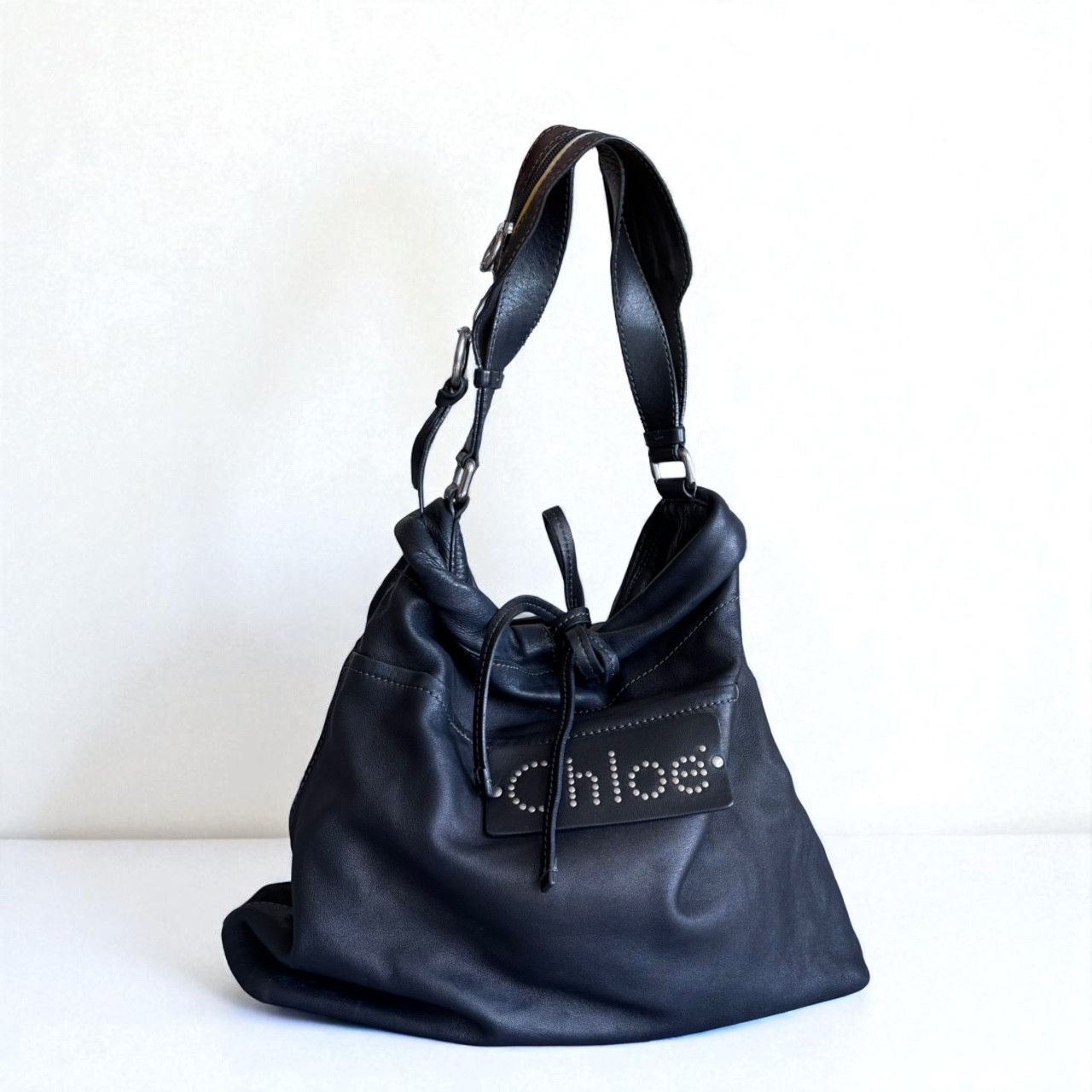 Chloe Paddington Patsy Shoulder Bag Dark Navy Nappa Leather
