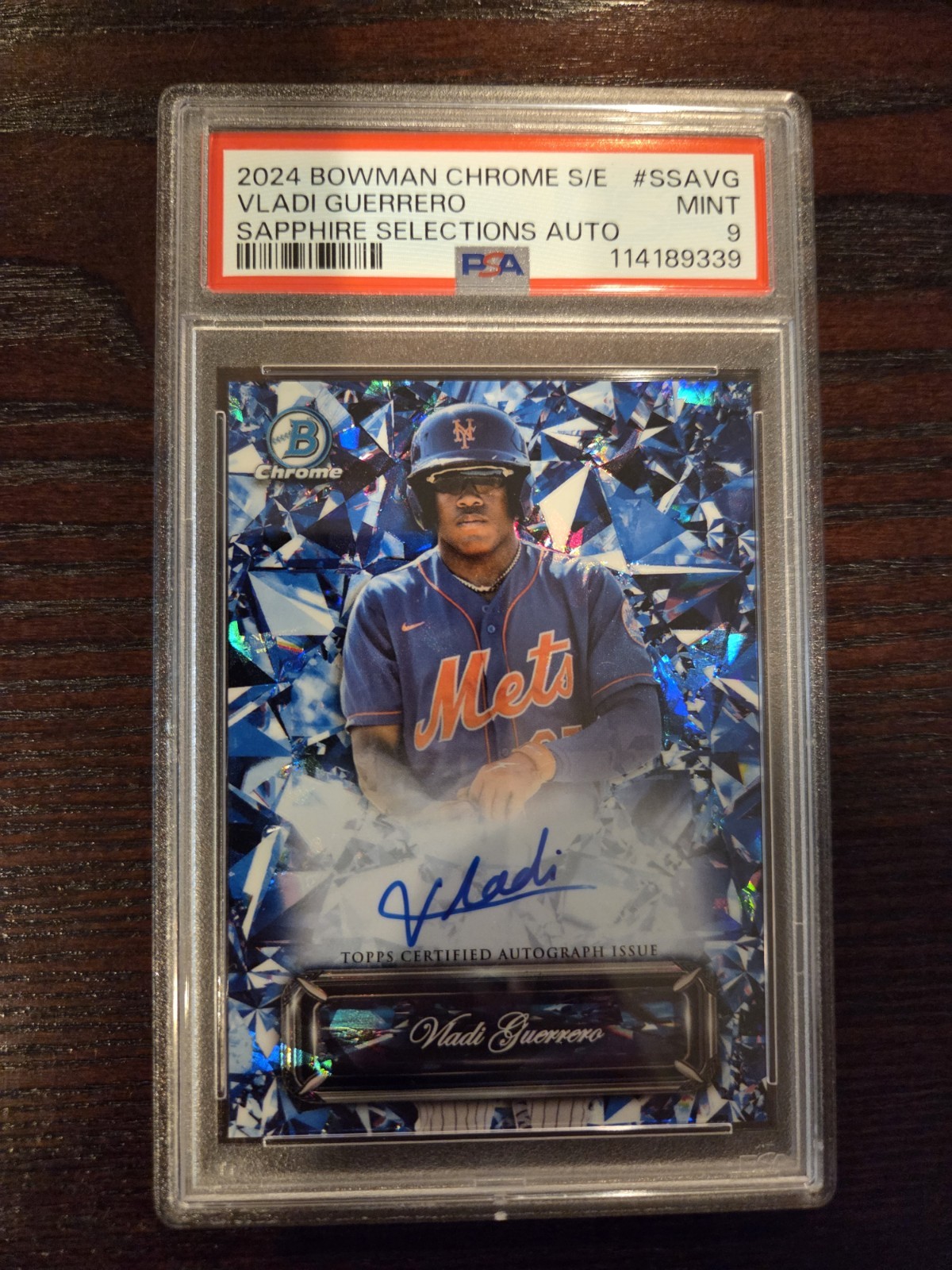 Vladi Guerrero 2024 Bowman Chrome Sapphire Selections Auto Prospect Rookie PSA 9