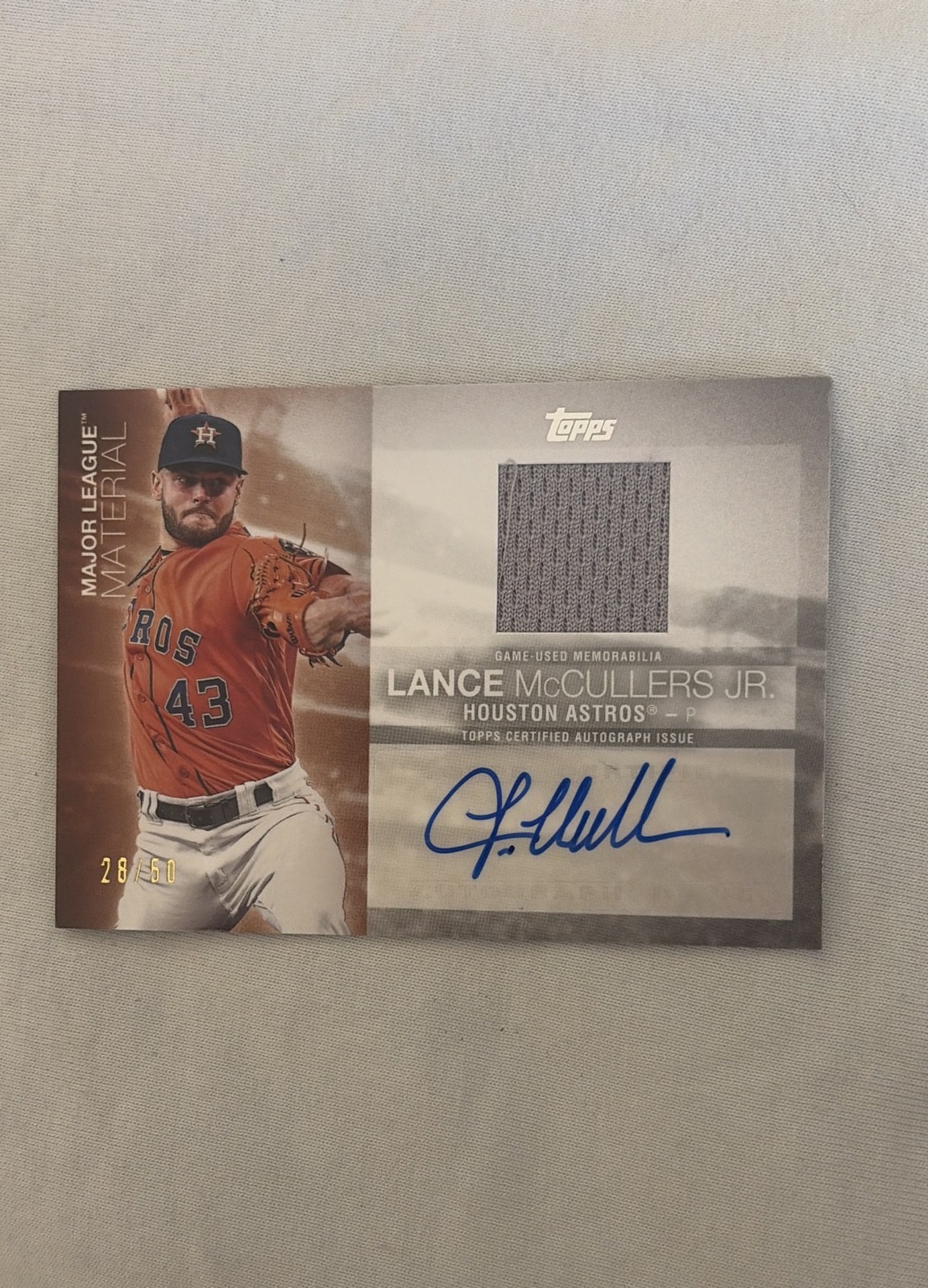2020 Topps - Major League Material Autographs Lance McCullers Jr. #MJMA-LM /50 