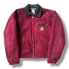 RARE Vintage Carhartt J97 CRI Crimson Red Detroit Jacket Mens Size XL USA Made