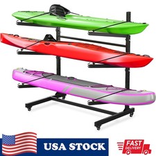 Kayak Storage Rack, Steel Kayak Stand with Wheel, Heavy Duty Kayak Racks