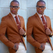 Business Men Suit Workwear Wedding Groom Jacket Tuxedo Offical 2Pcs Notch Lapel