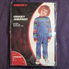 Spirit Chucky Toddler Jumpsuit Costume Complete Outfit w/ Wig, 5T-6T Polyester