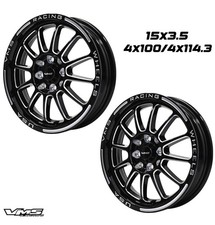2 15x3.5 Vms Racing Blackhawk Drag Skinnies Race Rims Wheels 4x100 4x114.3 Et 10 2 15x3.5 Vms Racing Blackhawk Drag Skinnies Race Rims Wheels 4x100 4x114.3 Et 10