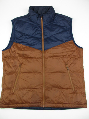 Mens Large Outerknown Summit Puffer Vest Insulated puffer orange blue