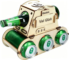 Biertr&auml;ger Holz, Panzer Design Holz Flaschenhalter, Bier Geschenke F&uuml;r M&auml;nner, F
