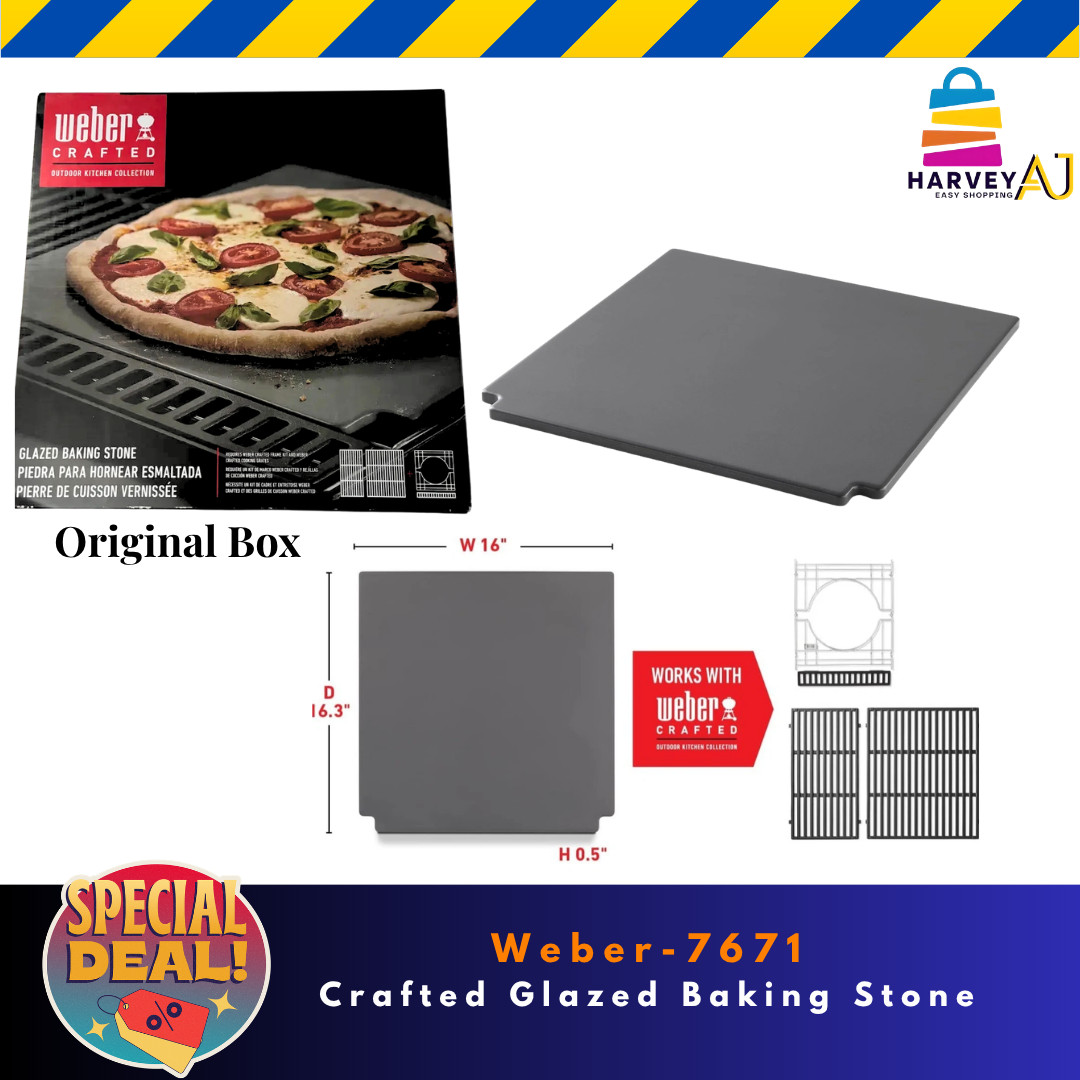 Weber 7671- Crafted Glazed Baking Stone - Pizza New