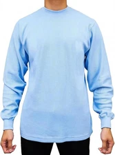 Men Heavyweight Waffle Thermal Shirt Long Sleeve Crew Neck Winter Base Layer