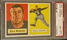 1957 Topps # 121 Alex Webster PSA 8