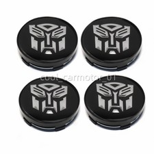 4x 60mm Black Silver Transformers Autobots Car Wheel Center Hub Cap Rim Cover