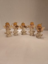 Christmas Angel's Set Of 5 Resin Ornaments Figurines