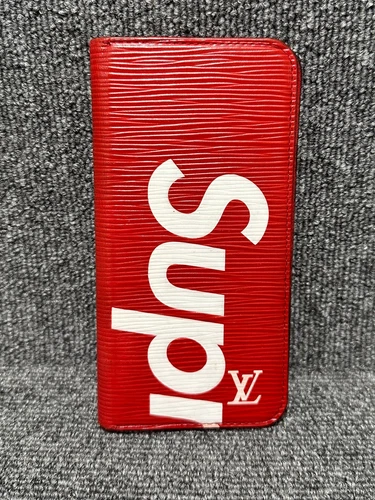 Coque téléphone folio rouge Louis Vuitton x Supreme Epi pour iPhone 7 Plus 92017511