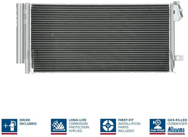 Nissens 940169 Kondensator FüR Klimaanlage Kondensator Klimaanlage-image
