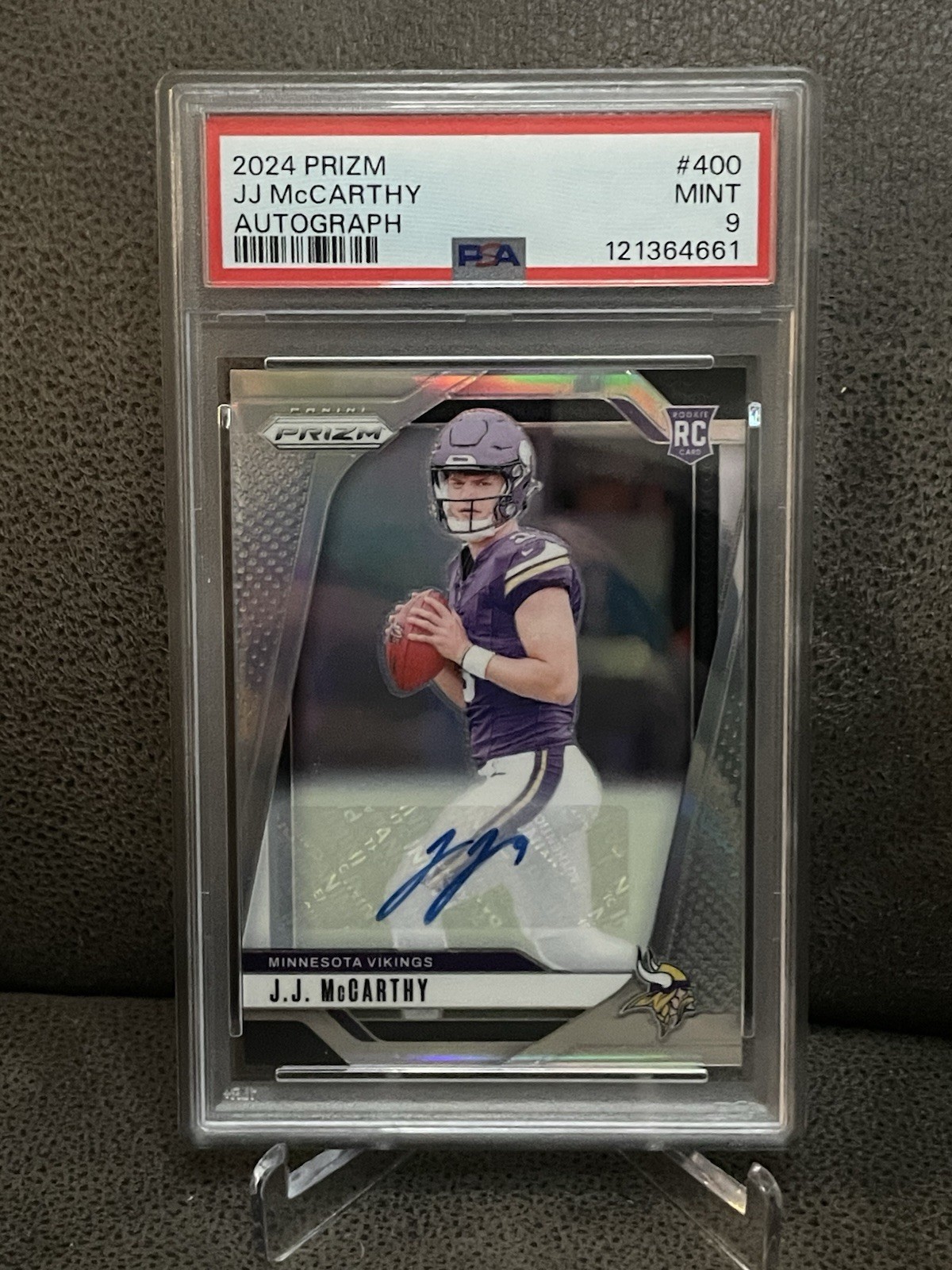 🔥JJ McCarthy 2024 Panini Prizm Silver Prizm #400 PSA 9 MINT Rookie Auto RC