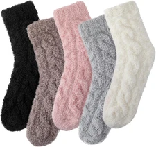Fuzzy Socks for Women, Super Soft Cozy Slipper Socks for Women, Women'S Winter W