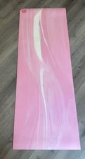 Lululemon Yoga Mat Pink White Marble 5 Mm Rubber Gym Mat Heavy 71” Long