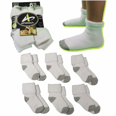 Athletech 6 Paar Thermo Socken für Kinder 2-4 Jahre mit Bündchen bis Gr. 34