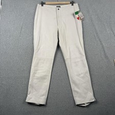 Pelle Studio Wilsons Pants Womens 10 White Leather Lined Straight High Rise NEW