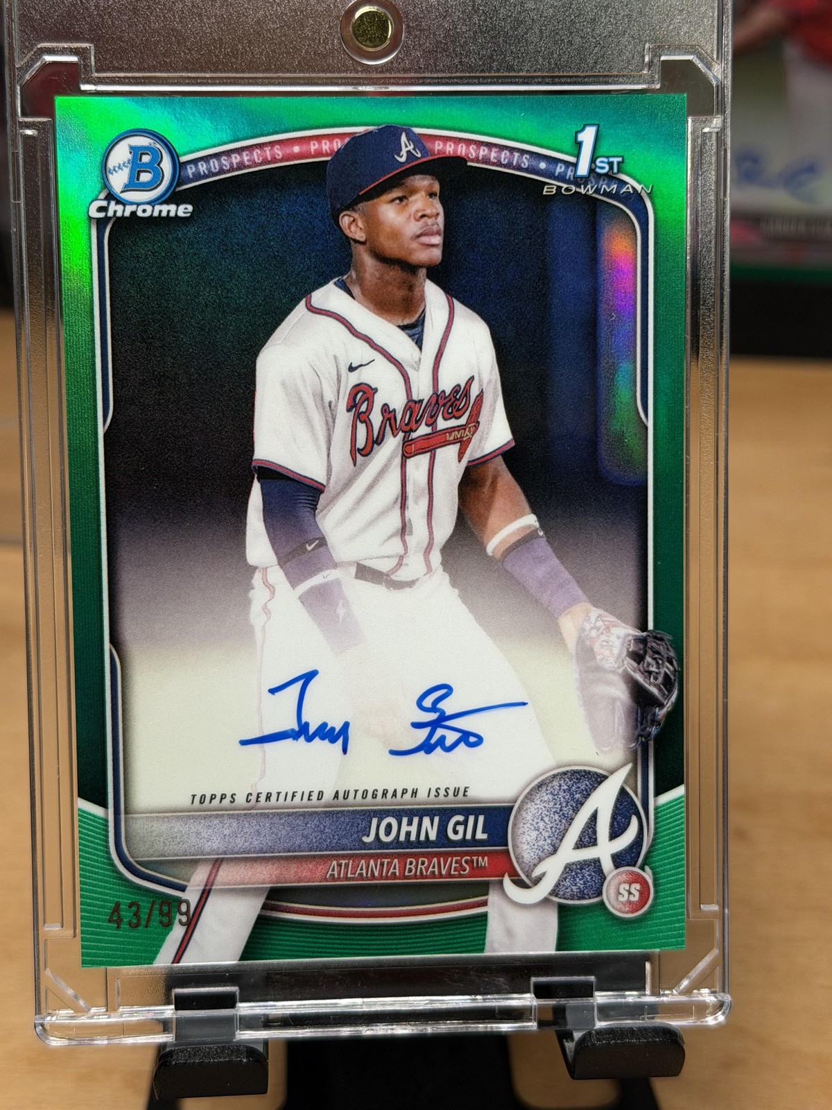 2025 Bowman Chrome #CPA-JG John Gil Prospect Autographs Green #/99