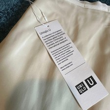 UNIQLO U Rayon Skirt Off-White Yellow Beige Glossy New 68cm