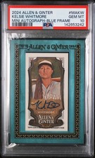 2024 Topps Allen & Ginter Mini Auto Kelsie Whitmore Blue 14/50 PSA 10 POP 1