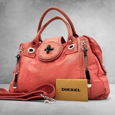 DIESEL 2way Bag Turnlock Archive Studs Leather Used Authentic | eBay