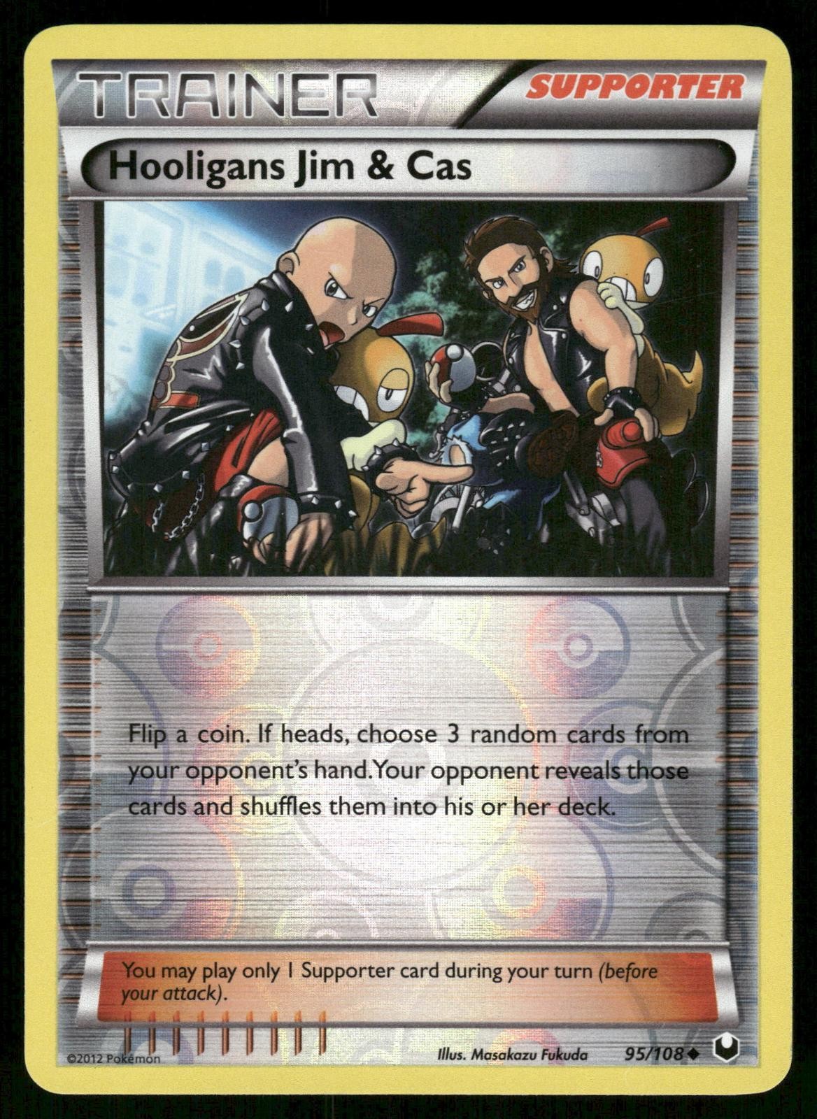 Hooligans Jim & Cas 95/108 Uncommon Dark Explorers Pokemon Reverse Holo MP