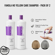 Fanola No Yellow Shampoo 1000ml Blonde Hair Care Pro Pack of 2 - Free Shipping