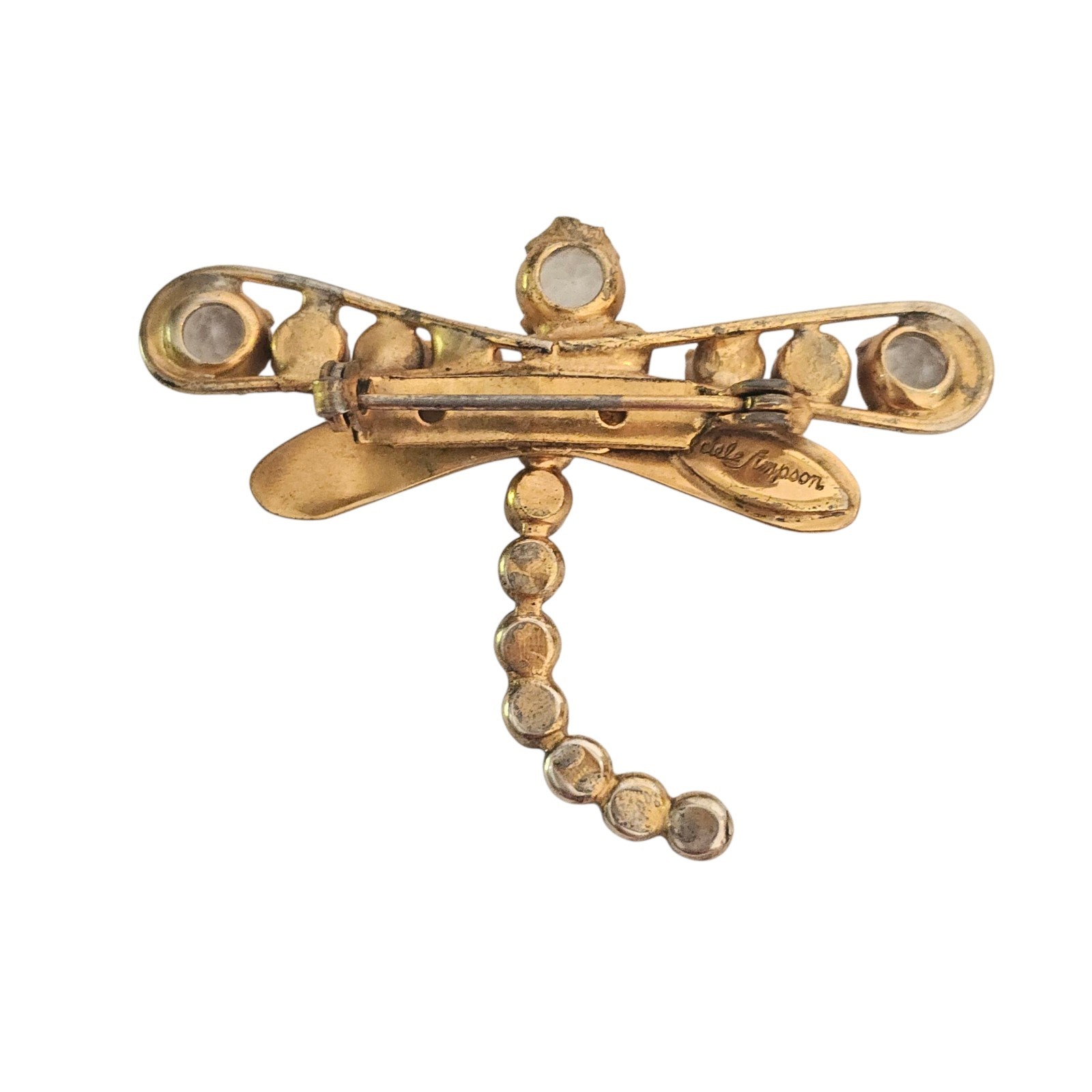 ADELE SIMPSON Dragonfly Turquoise Clear Austrian … - image 7