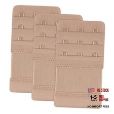Women's Bra Extenders 3 Hook, Comfortable Soft Stretchy Back Deep Skin Color
