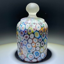 Vintage Murano Fratelli Toso Hollow Blown Millefiori Glass Art Paperweight