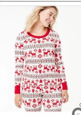 Hanna Andersson Women's XL Dear Deer Holiday Snowflake Print Pajama Set