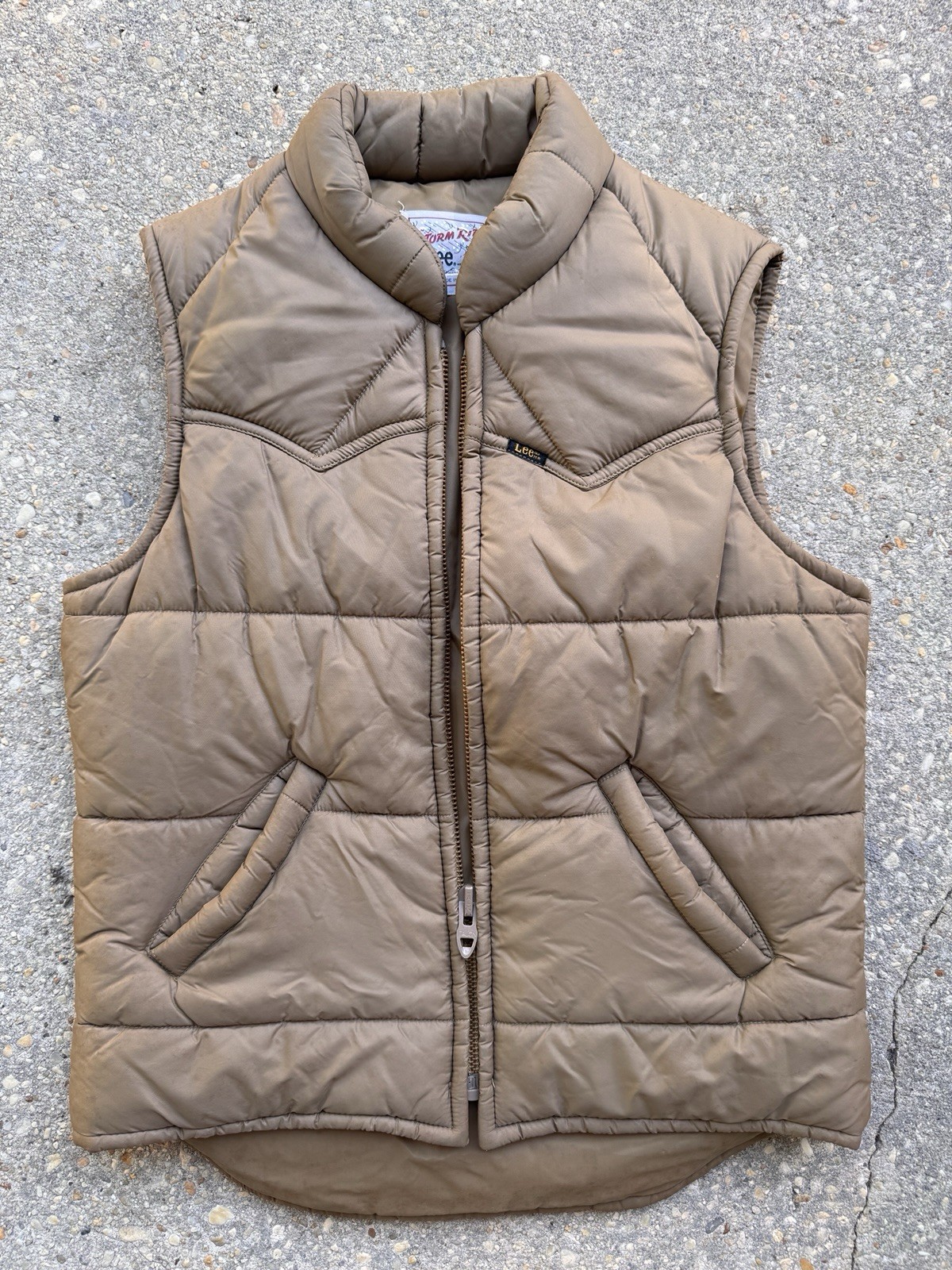 Vintage 80s 70s Lee Storm Rider Puffer Best Beige Small Talon Zipper