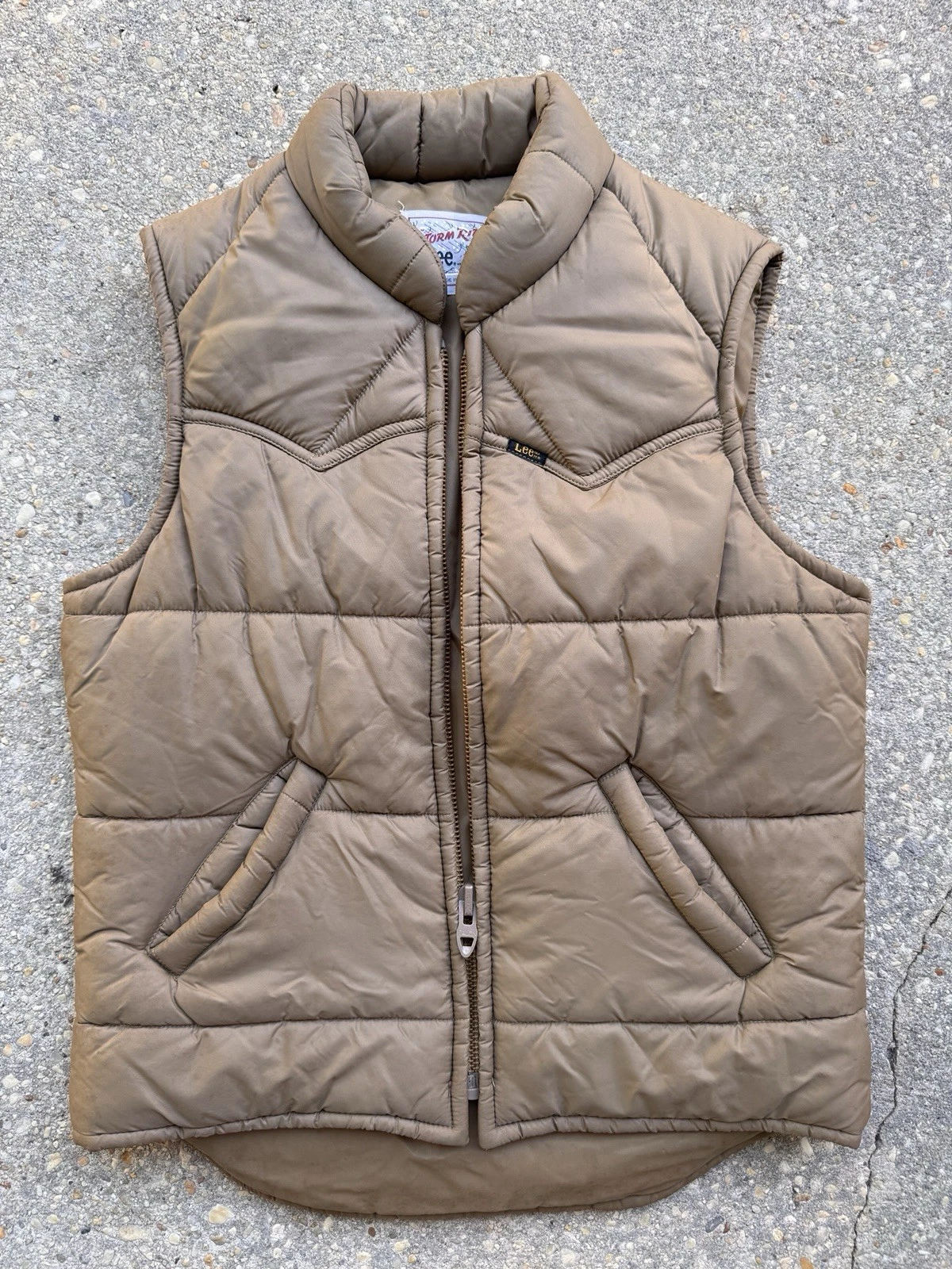 Vintage 80s 70s Lee Storm Rider Puffer Best Beige Small Talon Zipper