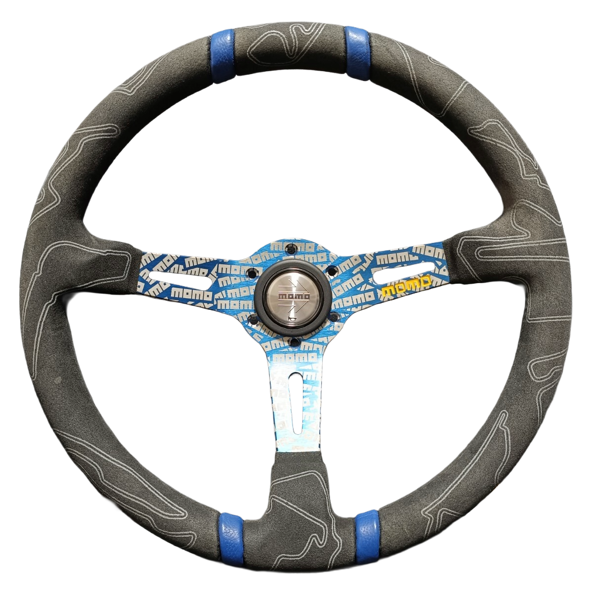MOMO ULTRA Blue Steering Wheel 350mm JDM S15 S14 13 R34 R32 JZX100
