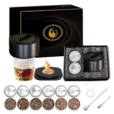 Electric Whiskey Smoker Kit - Cocktail Drink Smoker with Wood Chips Gift for Men