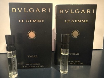 x2 Bvlgari Le Gemme Tygar Eau de Parfum EDP Sample Spray .05oz, 1.5ml New w/Card