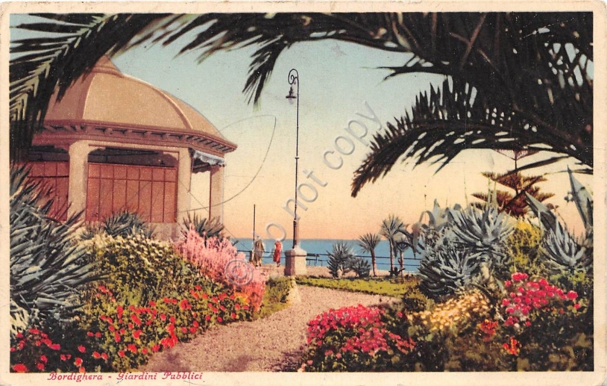 Cartolina - Bordighera - Giardini Pubblici - 1941
