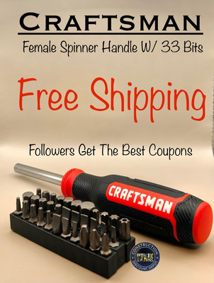 Craftsman Female Spinner Screwdriver W/ 33 Torx Phillips Slotted Hex Bits