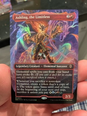 MTG Magic The Gathering Lorwyn Eclipsed Ashling, the Limitless foil exc cond